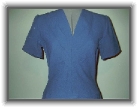 BlueSwingClose * 1940s Swing Dress, Close-up of Front Darts
